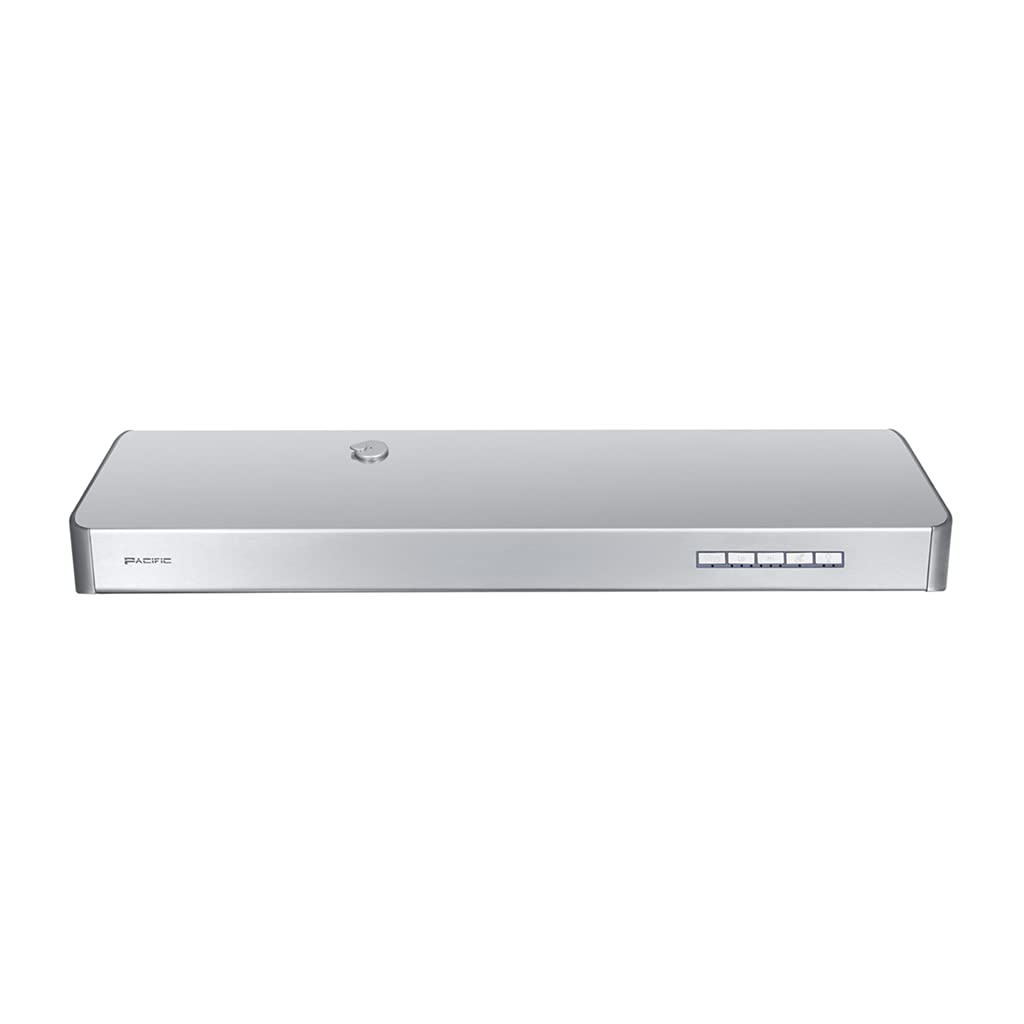 Pacific Auto Clean Under Cabinet Ducted Range Hood 42" - 900 CFM Powerful 6-Speed Kitchen Vent Hood - Electric Stainless Steel - LED Lights, Auto Steam Cleaning, Removable Grease Tray AC3342BS