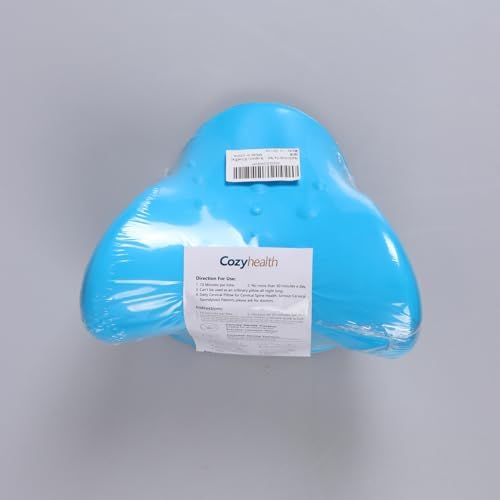 Cozyhealth Neck Stretcher for Neck Pain Relief, Neck and Shoulder Relaxer Cervical Traction Device Pillow for TMJ Pain Relief and Muscle Relax, Cervical Spine Alignment Chiropractic Pillow (Blue)