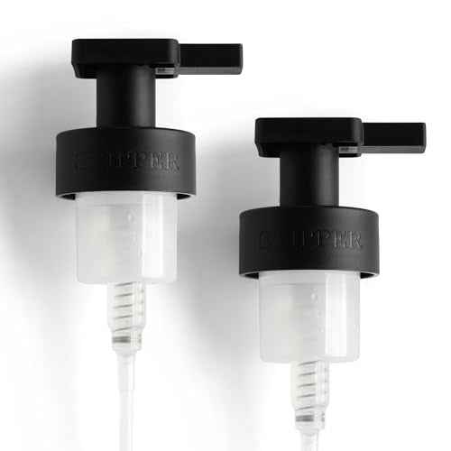 Skipper Foaming Replacement Pump Set - 2 Pack - 40mm (1.57¡±) Wide Rim (40/410 Neck Size) - Unique Matte Black Finish - High Rated 1.66c Foam Output for Maximum Foam