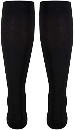 NuVein Medical Compression Stockings, 20-30 mmHg Support for Women & Men, Knee Length, Open Toe, Black, 2X-Large