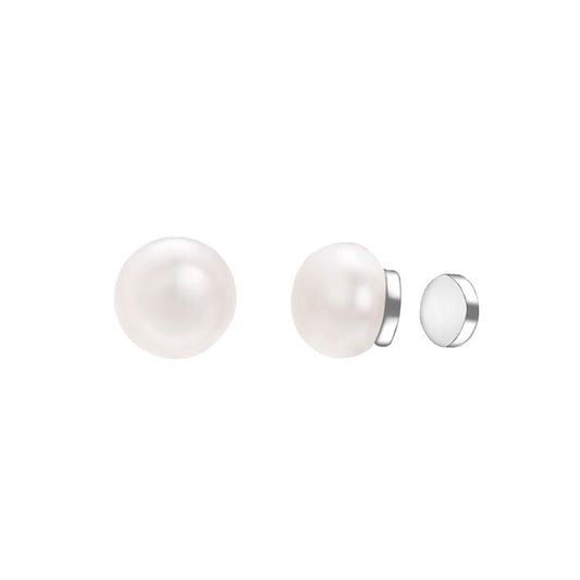 Airokiy Pearl Clip On Earrings Magnetic for Women Silver Magnetic Pearl Earrings for Non Pierced Ears 6mm