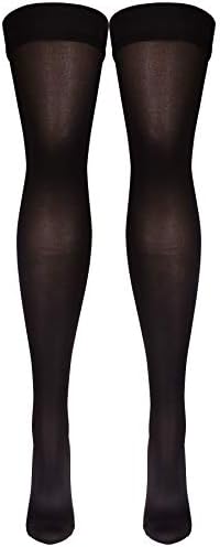 Truform Women's Compression Stockings, 20-30 mmHg, Thigh High Length, Closed Toe, Opaque, Black, Large