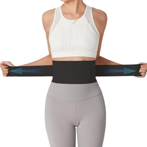 Ultra Thin Back Brace for Lower Back, Breathable Lightweight Back Brace for Women & Men, Adjustable Back Support Brace for Lower Back Pain Relief, Sciatica, Scoliosis, Herniated Disc (Black, Medium)