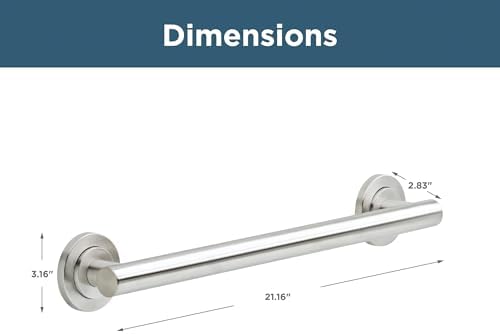 Franklin Brass Voisin (1-Pack) 18' ADA Grab Bar Bathtub Handle Safety Grip in Stainless Steel 1-1/4' diameter Wall Mount Shower Handicap VOI5918-SS