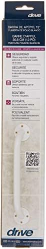 Drive Medical White Powder-Coated Grab Bar with Chloraseptic Cherry Sore Throat Lozenges 18 Count