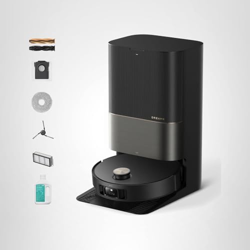 DREAME X50 Ultra Complete Robot Vacuum and Mop with Auto-Empty and Mop Self-Cleaning, 20,000Pa Suction, Obstacle Avoidance and 360° Navigation, Corner to Edge Deep Cleaning, Detangling Brush (Black)