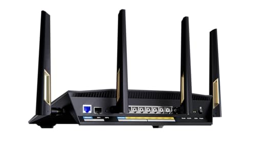 ASUS RT-BE88U Dual-Band WiFi 7 AiMesh Extendable Performance Router, 4K-QAM, MLO, Dual 10G Ports, SFP+, 4X 2.5G Ports, 4X 1G Ports, 34G WAN/LAN Capacity, Network Security, Built-in VPN