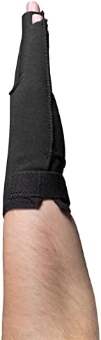 OTC Resting Splint Glove, 5 Finger Semi-Rigid Splints, Open Tips, Black, Right Hand, Large