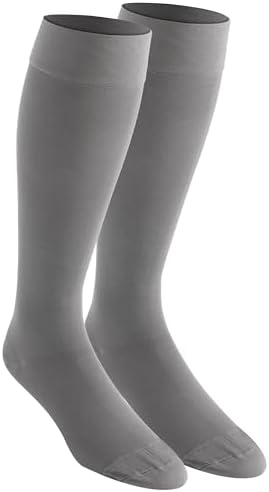 NuVein Medical Compression Stockings, 20-30 mmHg Support for Women & Men, Knee Length, Closed Toe, Gray, X-Large