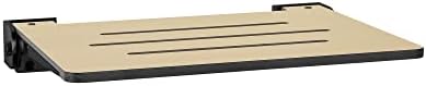 Seachrome 18 inch Silhouette Slimline Folding Wall Mount Shower Bench Seat, Urban Chic Seat with Matte Black Frame