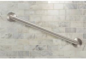 Moen Polished Brass Bathroom Safety 18-Inch Shower Grab Bar with Concealed Screws for Handicapped or Elderly, R8718PB