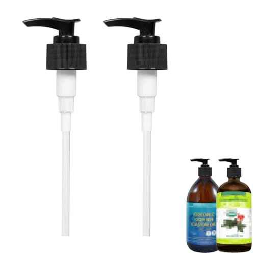 Dispenser Pump Compatible with Queen of The Thrones & Heritage Store Castor Oil and Rejuve Naturals Castor Oil, 2 Pack Pump for 16oz Castor Oil