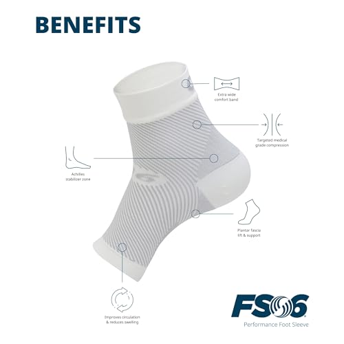OS1st FS6 Plantar Fasciitis Foot Sleeve for Plantar Fasciitis Pain, Heel and Arch Pain, and Arch Support (XX-Large)