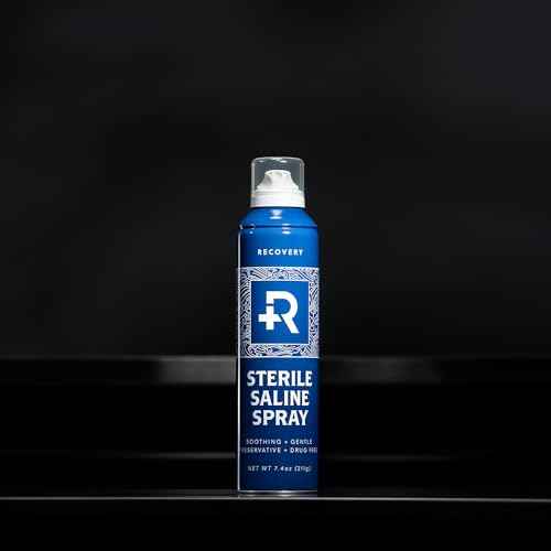 Recovery Aftercare Saline Piercing Aftercare Spray - Sterile Saline Solution for Ear, Belly & Nose Piercings - Removes Dirt & Debris - Soothing & Gentle Cleaner - Vegan & Preservative-Free (7.4 oz)