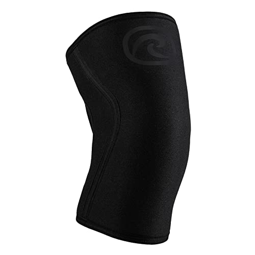 Rehband Rx Knee Sleeve Power Max, 1 piece, knee support 7mm neoprene, strongman, heavy lifting, longest knee sleeve, Colour:Carbon/Black, Size:XL