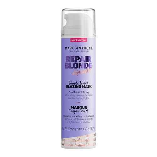 Marc Anthony Purple Toning Glazing Mask, Repair Blonde Rescueplex Color Care - Neutralizes Brassy Tones and Repairs Damaged Hair, 6.7oz