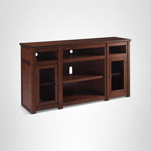 Signature Design by Ashley Harpan Traditional TV Stand Fits TVs up to 70", 3 Adjustable Shelves, 2 Storage Cabinets, Brown