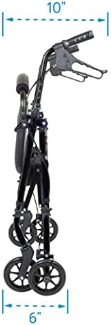 Carex Step 'N Rest Aluminum Rolling Walker For Seniors, Pink - Rollator Walker With Seat - With Back Support, 6 Inch Wheels, 250lbs Support, Lightweight
