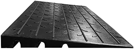 Electriduct 2.5" Non Slip Rubber Threshold Ramp for Wheelchair Accessibility, Mobility Scooters, Power Chairs, Home, Steps, Stairs, Doorways, Curbs with 3 Channels Cord Cover (Pack of 2)