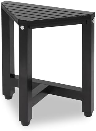 TYYIHUA 13.2" Shower Stool for Shaving Legs, Shower Foot Rest, Shower Stool for Inside Shower Waterproof, Small Corner Stool for Small Space, Small Shower Bench for Bathroom, Black