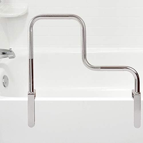 DMI Chrome Plated Grab Bars For Bathtubs And Showers For Seniors For Bathtubs And Showers, Adjustable Bathtub Rail Safety Grab Bars, Rust-resistant, 250 Lb Capacity, Textured Non-Slip Handle, 3.3-5.8"