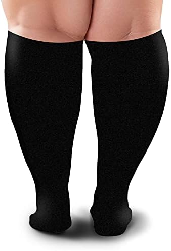 Compression Sock 20-30 mmHg for Women & Men for Wide Calf Travel, Running, Cycling Athletic, ETC Color – Black, Size - XL