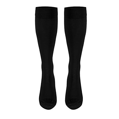 Truform 20-30 mmHg Compression MicroFiber Stockings for Men and Women, Knee High Length, Closed Toe, Black, Medium