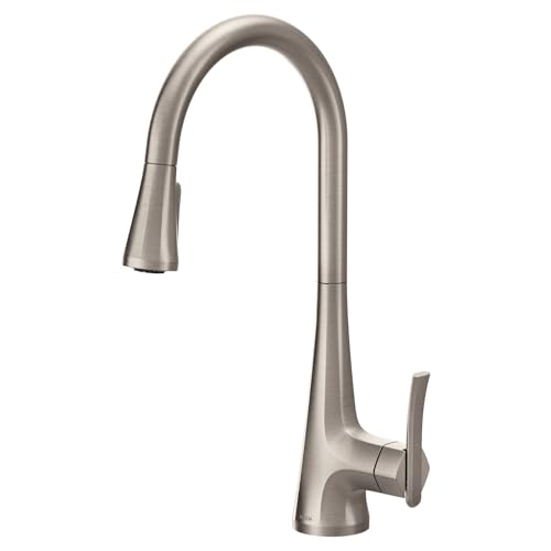 Moen Sinema Stainless Pulldown Kitchen Faucet with Power Boost and Reflex, High Arc Modern Kitchen Faucet, Easy Installation, One-Handle Accent for Customizing, S7235SRS