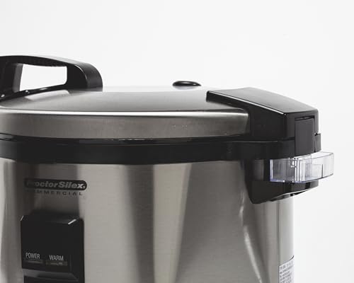 Proctor Silex Commercial 37540 Rice Cooker/Warmer, 40 Cups Cooked Rice Capacity, Nonstick Inner Pot, Hinged Lid, Stainless Steel Housing, Conforms to NSF