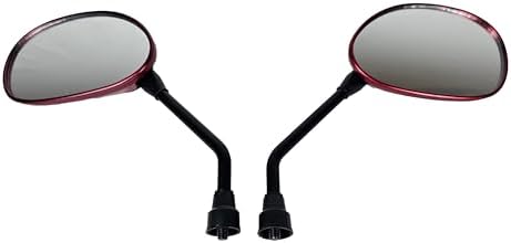Rear View Mirror Pair For Most Pride Mobility Scooters (Only Works With Scooters With Screw Holes On the Tiller) COLOR: RED
