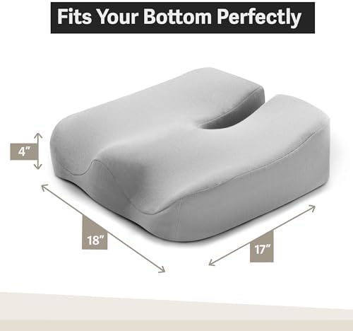 Elmara Doctor-Designed Wheelchair Seat Cushion Set is The Ultimate Comfort Solution – Thick Wheelchair Cushions Relieve Back & Sciatica Pain – Wheel Chair Cushions for Seniors, Wheelchair Pad (Gray)