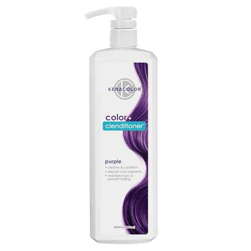 Keracolor Color + Clenditioner 3-in-1 Color-Depositing Conditioner, Gentle Cleansing Conditioner Infusing Semi-Permanent Hair Color, 9 Shades, 33.8 Fl Oz