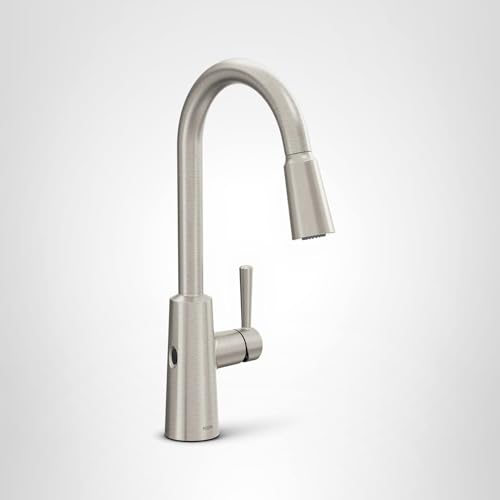 Moen Riley Spot Resist Stainless Hands-Free Touchless Sensor Single Handle Pull Down Kitchen Faucet, 7402EWSRS