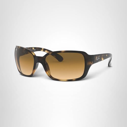 Ray-Ban Womens RB4068 Square Sunglasses, Light Havana/Clear Gradient Brown, 60 mm