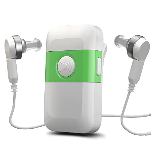 Hearing Aids For Seniors[2024 New Version]-Rechargeable With Noise Cancelling Hearing Amplifier Pocket Talker Hearing Loss, HOLFENRY JKS60E Pocket Hearing Aids Gift For Mother/Father,For Two Ear