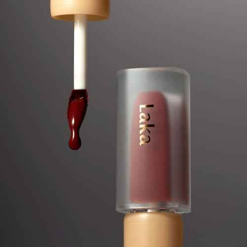 Laka Fruity Glam Tint, Glowing Lip Stain with Wide Color Spectrum, Hydrating & Lightweight Texture, Long-Lasting Bold Stain, Non-Sticky, Vegan, K-Beauty (#123 Unsweet Berry, 4.5g/0.15oz)