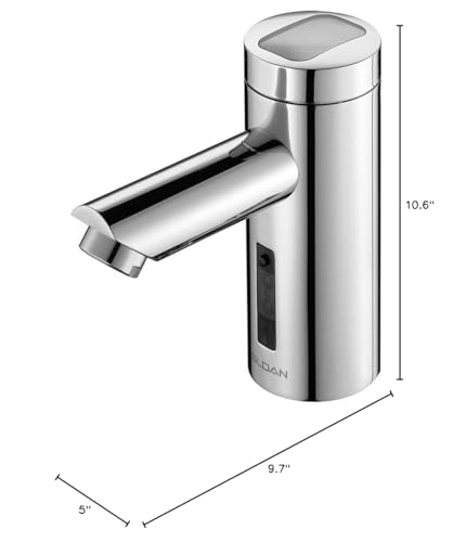 Sloan Optima EAF-275 Sensor Activated Touch-Free Faucet, Commercial Grade w/Mounting Hardware - 0.35 GPM Solar-Powered Deck-Mounted Mid Body, Polished Chrome Finish, 3335152