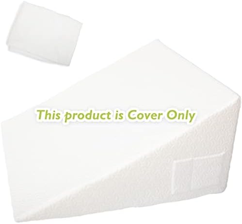 Wedge Pillow Cover for 24x24x12 Bed Wedge Pillow, Hypoallergenic Replacement Case with Zipper & Pockets