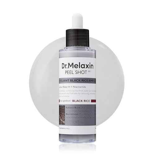 Dr.Melaxin Peel Shot Glow Black Rice Peeling Ampoule 80ml Daily Soft Exfoliating Face and Body Scrub Dead Skin Cells Remover for All Skin Types korean skin care