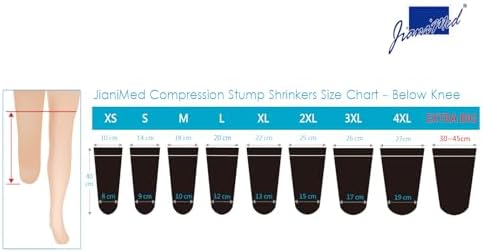Prosthetic Stump Shrinkers – Below Knee, 40cm, Compression, Amputee Socks, 20-30, Daily use, Taiwan Excellence 5XL