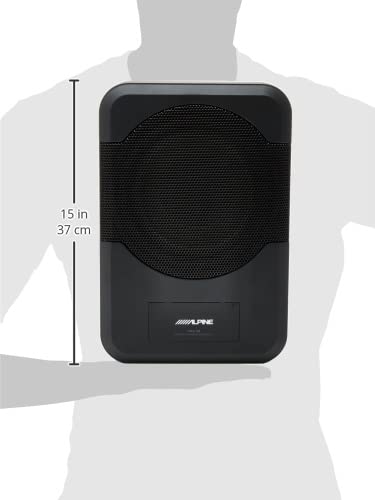 Alpine 8" Amplified Subwoofer (PWE-S8) 120W Compact Powered 8" Car Subwoofer for Under or Behind The Seat
