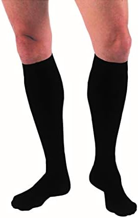 JOBST forMen Knee High 15-20 mmHg Compression Socks, Closed Toe, Large Tall, Black,115068