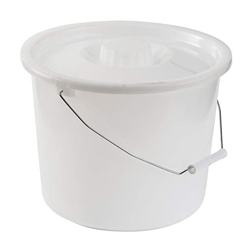 DMI Bedside Commode Replacement Bucket with Lid & Handle, Easy to Clean, Durable or Sturdy, Holds up to 12 Quarts, Universal Pail Chair
