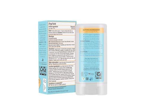 Babo Botanicals Sensitive Baby Mineral Sunscreen Stick SPF 50 - 70% Organic Ingredients - Zinc Oxide - NSF & MADE SAFE and EWG Certified - Water Resistant - Fragrance-Free - Babies & Kids