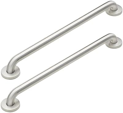 2 Pack 32 Inch Shower Grab Bars - Brushed Stainless - Grab Bars for Showers, Bathtubs, Seniors, and Elderly