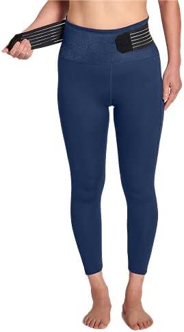 Tommie Copper Women’s Pro-Grade Lower Back Support Compression Leggings Capris with Pocket & Adjustable Straps