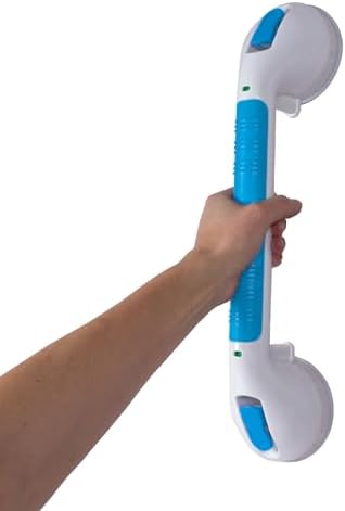 Carex Suction Shower Grab Bar – 16” Ultra Grip Shower Handle - Dual Locking Grab Bars for Bathtubs and Showers – Seniors, Disabled, Handicap, Elderly Assistance Product
