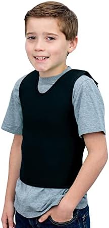 TOPARCHERY Black Deep Pressure Vest, Sensory Compression for Autism, Hyperactivity, Mood Processing Disorders (Small 14” x 24”)