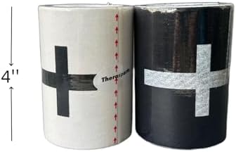 2 Rolls Faith Cross Turf Tape Football - Extra Wide Christian Athletic Turf Tape - Ultra Sticky & Latex Free, Protects from Turf Burn, Waterproof & Flexible (White & Black, 4 inch)