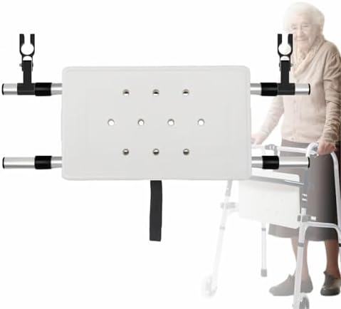 Universal Walker Rest Seat for Attachable Seat Folding Walker, Maximum Weight Capacity of 250 Pounds, Adjustable Range:20"~24"(White)